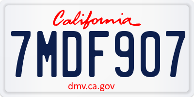 CA license plate 7MDF907