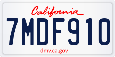 CA license plate 7MDF910