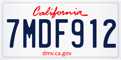 CA license plate 7MDF912