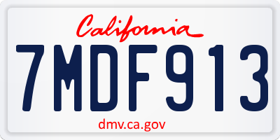 CA license plate 7MDF913