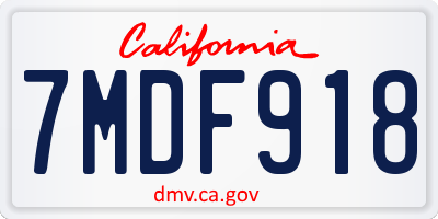 CA license plate 7MDF918