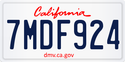 CA license plate 7MDF924