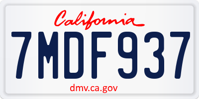 CA license plate 7MDF937
