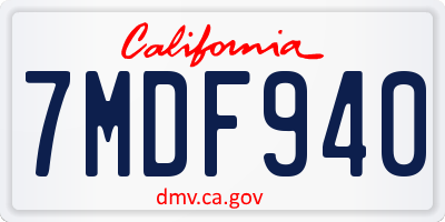 CA license plate 7MDF940