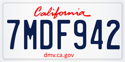 CA license plate 7MDF942