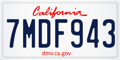 CA license plate 7MDF943