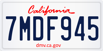 CA license plate 7MDF945