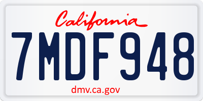 CA license plate 7MDF948