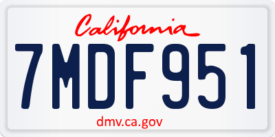 CA license plate 7MDF951
