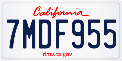 CA license plate 7MDF955