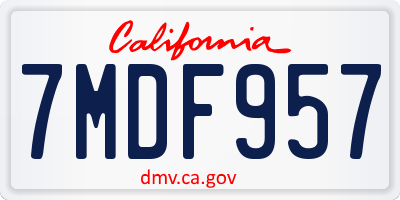 CA license plate 7MDF957