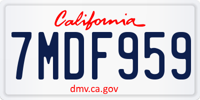 CA license plate 7MDF959