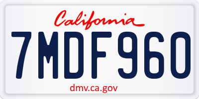 CA license plate 7MDF960