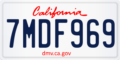 CA license plate 7MDF969