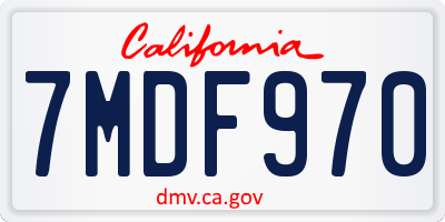 CA license plate 7MDF970
