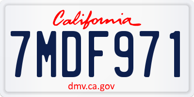 CA license plate 7MDF971