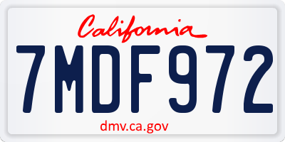 CA license plate 7MDF972