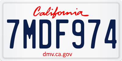 CA license plate 7MDF974