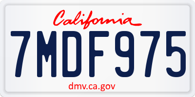 CA license plate 7MDF975