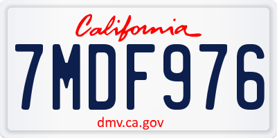 CA license plate 7MDF976