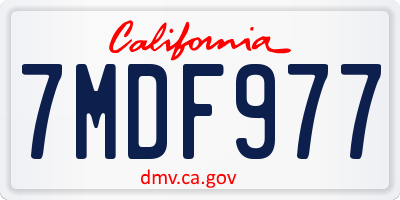 CA license plate 7MDF977