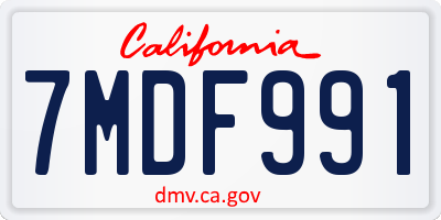 CA license plate 7MDF991