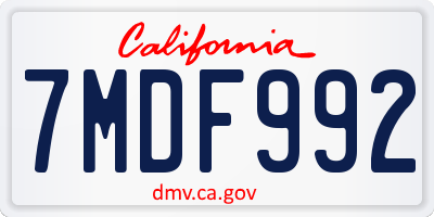 CA license plate 7MDF992