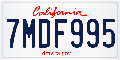 CA license plate 7MDF995