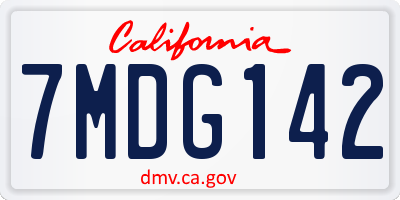 CA license plate 7MDG142
