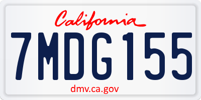 CA license plate 7MDG155