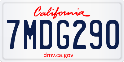 CA license plate 7MDG290