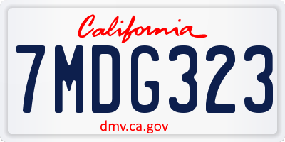 CA license plate 7MDG323