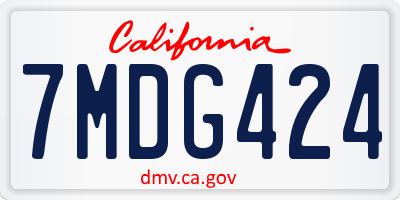 CA license plate 7MDG424