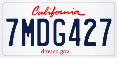 CA license plate 7MDG427