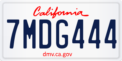 CA license plate 7MDG444