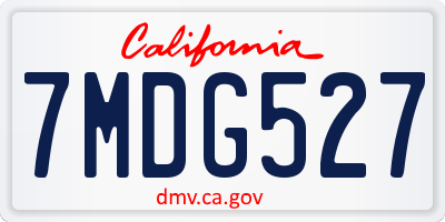 CA license plate 7MDG527