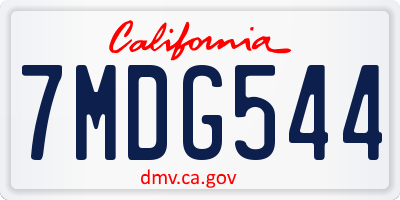 CA license plate 7MDG544