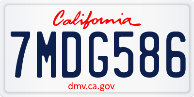 CA license plate 7MDG586