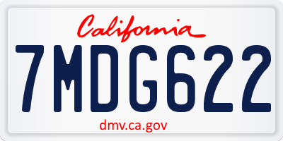 CA license plate 7MDG622