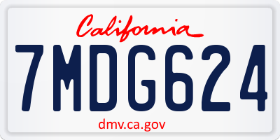 CA license plate 7MDG624