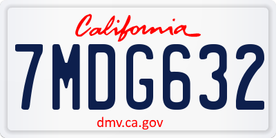 CA license plate 7MDG632