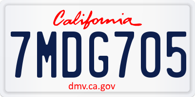 CA license plate 7MDG705