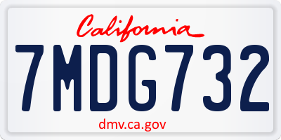 CA license plate 7MDG732