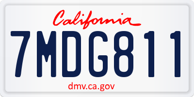 CA license plate 7MDG811