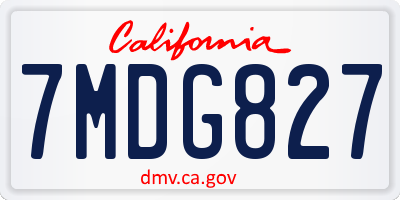 CA license plate 7MDG827