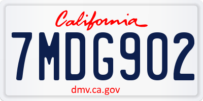 CA license plate 7MDG902