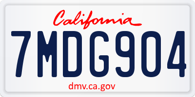 CA license plate 7MDG904
