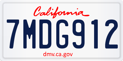 CA license plate 7MDG912