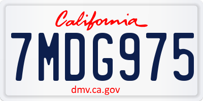 CA license plate 7MDG975