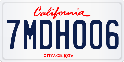 CA license plate 7MDH006